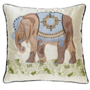 Lime green satin elephant embroidery sofa cushion cover living room