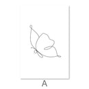 Line Butterflies Canvas