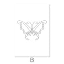 Line Butterflies Canvas