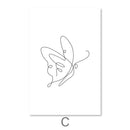 Line Butterflies Canvas