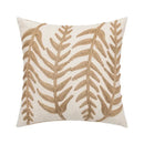 Linen embroidery leaves cushion cover cream & beige living room