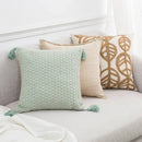 Linen embroidery leaves cushion cover cream & beige living room