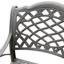 Aluminum 7pc Black Round Patio Dining Set, Lazy Susan, Six Chairs