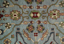 Custom Made Hand Knotted Silver, Olive and Ivory Traditional Oriental Oushak Wool Rug