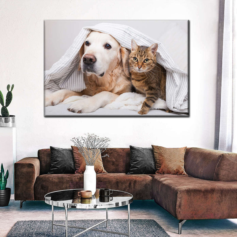 Cozy Dog And Cat Wall Art