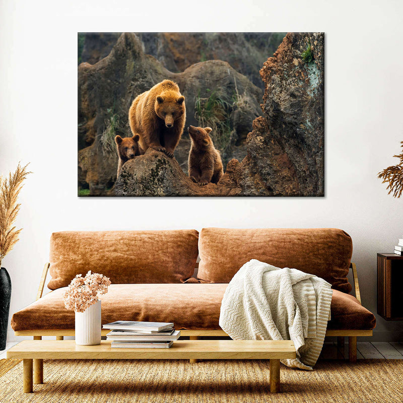 Bear And Cubs Wall Art