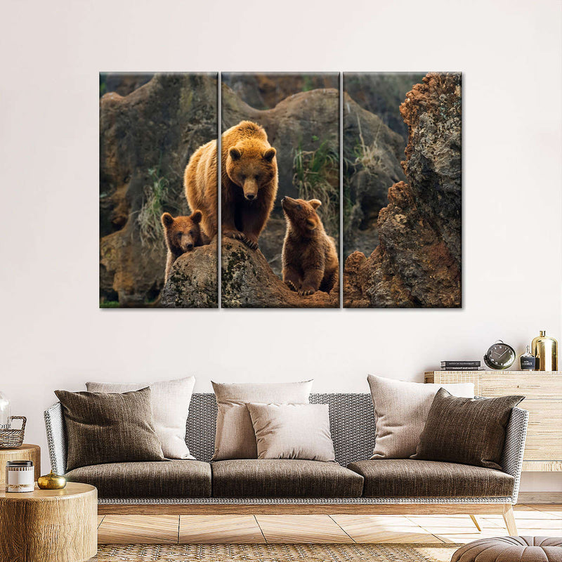 Bear And Cubs Wall Art