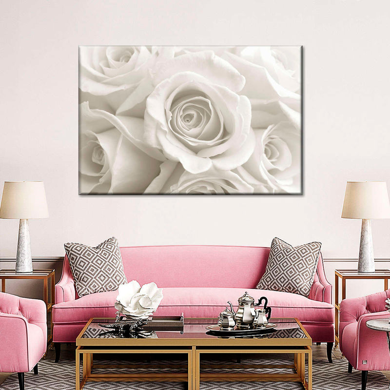 Pure White Roses Wall Art