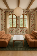 Campanas Wallpaper, neutral and burnt orange
