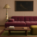 Dolce Stripe Wallpaper, apricot and off-white