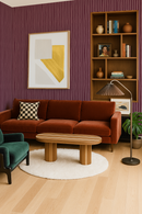 Dolce Stripe Wallpaper, eggplant and mauve