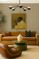 Dolce Stripe Wallpaper, off-white and butter yellow