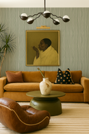 Dolce Stripe Wallpaper, off-white and sage