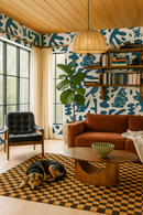 Abstract Animales Wallpaper, white and blue
