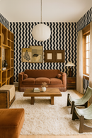 Ziggy Stripe Wallpaper, white and black