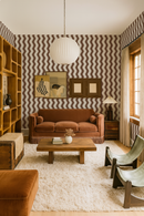 Ziggy Stripe Wallpaper, white and coco