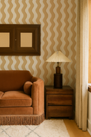 Ziggy Stripe Wallpaper, white and butter yellow
