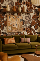 Cali Tropicale Wallpaper, off-white and burnt orange