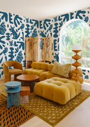 Abstract Animales Wallpaper, white and blue
