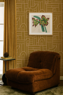 Deco Tile Wallpaper, mustard and peach
