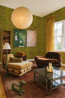 Campanas Wallpaper, chartreuse and orange