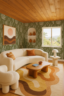 Desert Sky Wallpaper, moss green and white