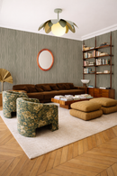 Dolce Stripe Wallpaper, olive green and tan