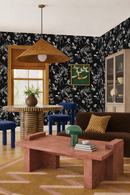 Floral Loquat Wallpaper, black and white