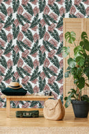 Green and Brown Palm Leaves Wallpaper