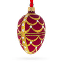 Gold Arches On Red Egg Glass Ornament 4 Inches
