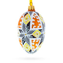 Snowflake Glass Egg Ornament 4 Inches