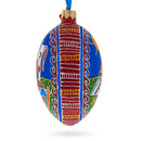 Kozak with Kobza Ukrainian Glass Egg Ornament 4 Inches