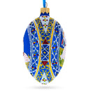 Storks Family Glass Egg Ornament 4 Inches