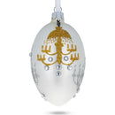 Chandeliers On White Glass Egg Ornament 4 Inches
