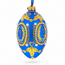 1893 Caucasus In Blue Royal Egg Glass Ornament 4 Inches