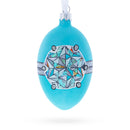 American Art Nouveau Jeweled Diamond Ring Glass Egg Christmas Ornament 4 Inches