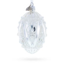 Pearlized Drops on White Glass Egg Christmas Ornament 4 Inches