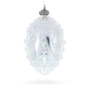 Pearlized Drops on White Glass Egg Christmas Ornament 4 Inches