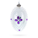 Purple Drops Glass Egg Christmas Ornament 4 Inches