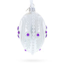 Purple Drops Glass Egg Christmas Ornament 4 Inches