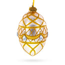 Diamond Drops on Pink Glass Egg Ornament 4 Inches