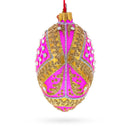 Jewels on Pink Glass Egg Ornament 4 Inches