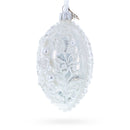 3D Pearl Roses Glass Egg Ornament 4 Inches