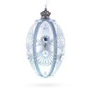 Diamonds on Silver Glass Egg Ornament 4 Inches