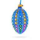 Vibrant Polka Dot Jewel-Toned Glass Egg Ornament  4 Inches