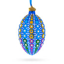 Vibrant Polka Dot Jewel-Toned Glass Egg Ornament  4 Inches
