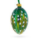Lily of the Valley on Emerald Egg Glass Ornament 4 Inches