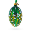 Lily of the Valley on Emerald Egg Glass Ornament 4 Inches
