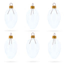 Set of 6 Clear Mini Glass Egg Ornaments 2.9 Inches