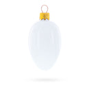 Set of 6 Glossy White Mini Glass Egg Ornaments 2.9 Inches